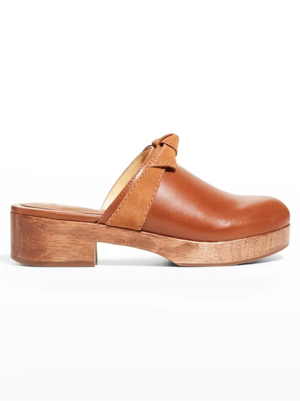 Alexandre Birman Clarita Mixed Leather Knot Mule Clogs Sz US 9.5